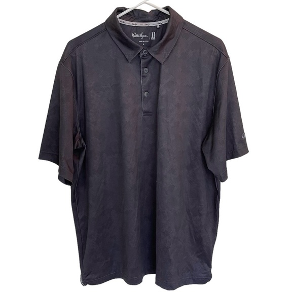 Walter Hagen Men’s Golf Black Patterned Polo Shirt Size Large - Picture 1 of 12